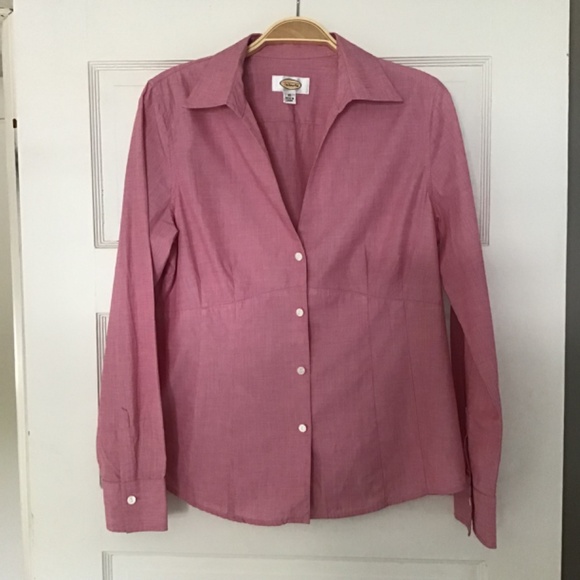 Like New Talbots Women’s Blouse Top Size 10 Cotton Raspberry Pink Shirt - Picture 12 of 12